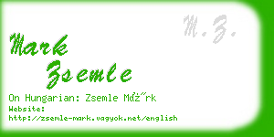 mark zsemle business card